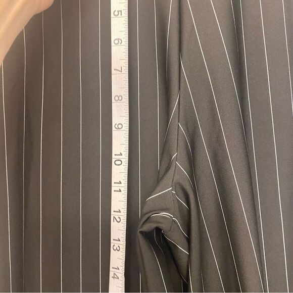 Kelle dance black pinstripe costume 2 piece wide leg pants Bandeau top 3530 MA - Picture 7 of 10